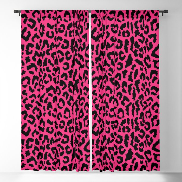 2000s leopard-black on hot pink Window Curtain Gallery Image 1