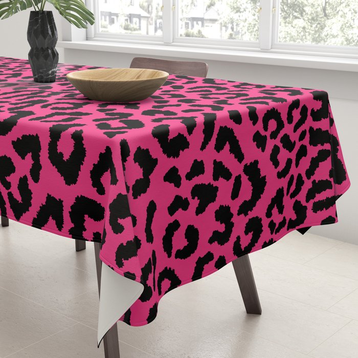 2000s leopard-black on hot pink Tablecloth Gallery Image 3