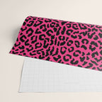 2000s leopard-black on hot pink Wrapping Paper Gallery Image 2