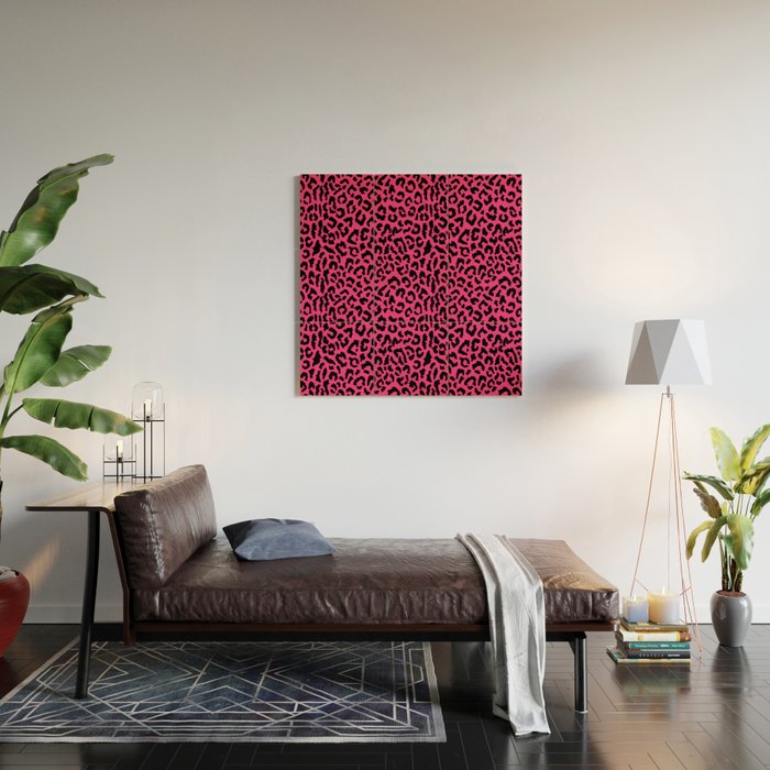 2000s leopard-black on hot pink Wood Wall Art Gallery Image 2