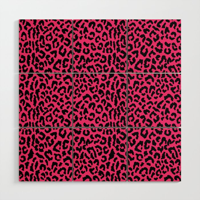 2000s leopard-black on hot pink Wood Wall Art Gallery Image 1