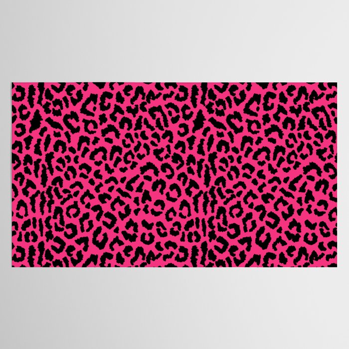 2000s leopard-black on hot pink Tablecloth Gallery Image 2
