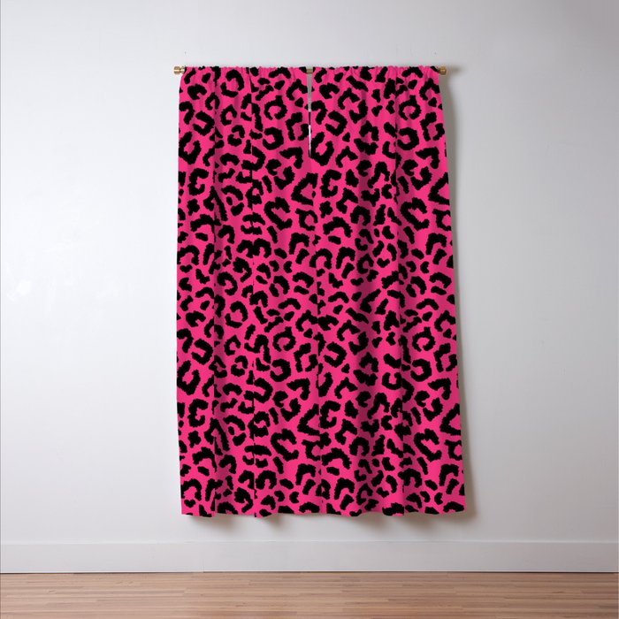 2000s leopard-black on hot pink Window Curtain Gallery Image 3