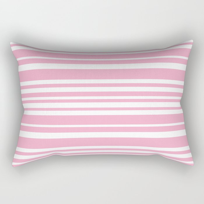 Classic Stripes XXXI - Pastel Pink  Rectangular Pillow Gallery Image 2