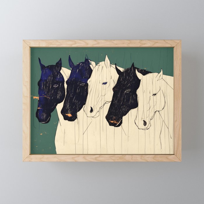 Horses n1 Mini Art Print Gallery Image 1