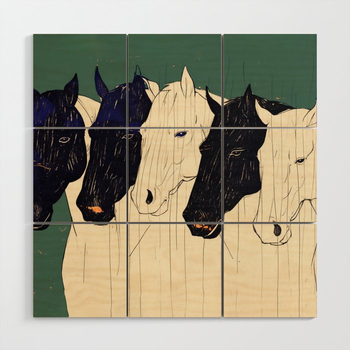 Horses n1 Wood Wall Art Gallery Image 1