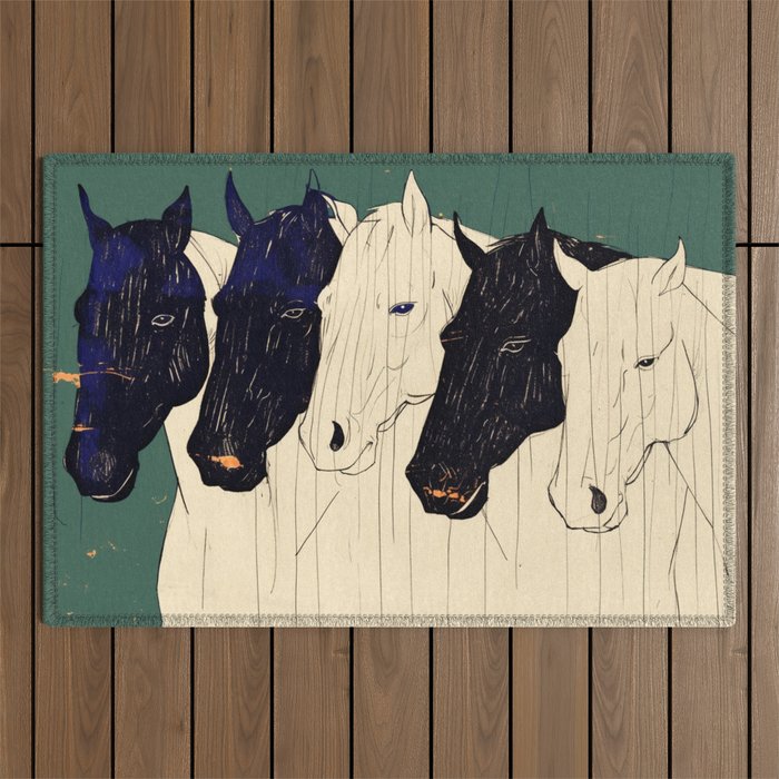 Horses n1 Outdoor Rug Gallery Image 1