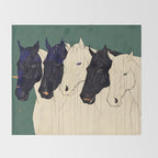 Horses n1 Throw Blanket Gallery Image 2