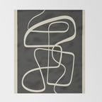 Modern Abstract Lines - Noir Throw Blanket Gallery Image 2