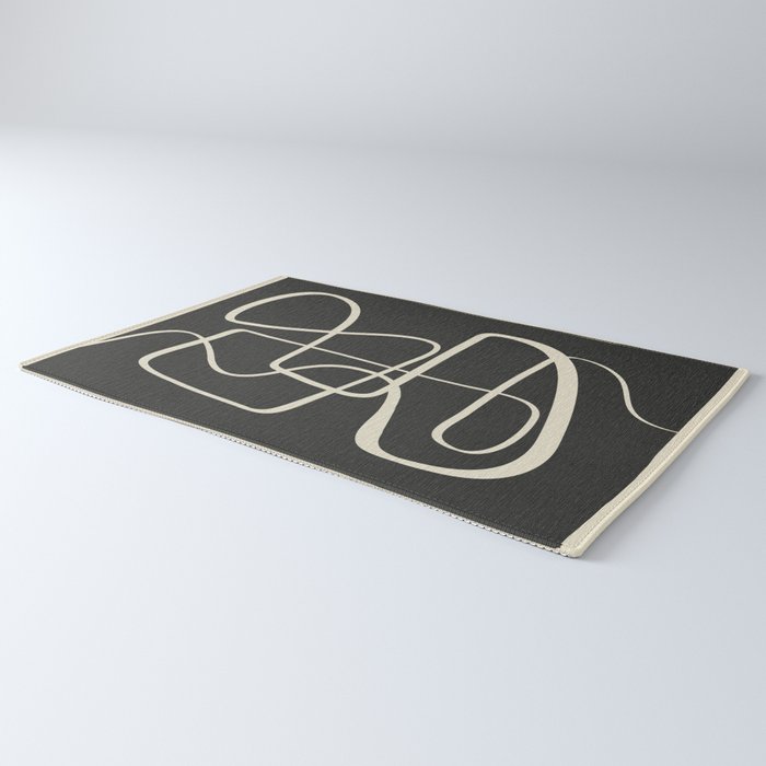 Modern Abstract Lines - Noir Rug Gallery Image 3