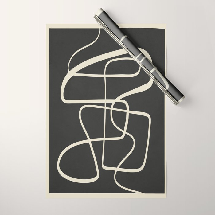 Modern Abstract Lines - Noir Wrapping Paper Gallery Image 1