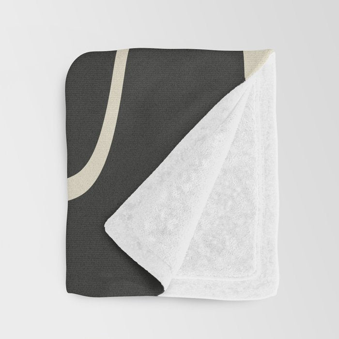 Modern Abstract Lines - Noir Throw Blanket Gallery Image 3
