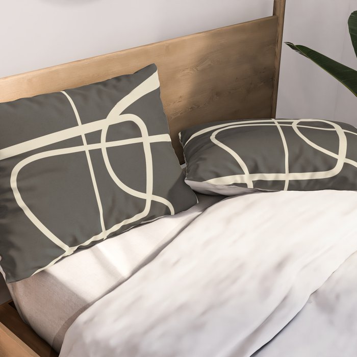 Modern Abstract Lines - Noir Pillow Sham Gallery Image 2