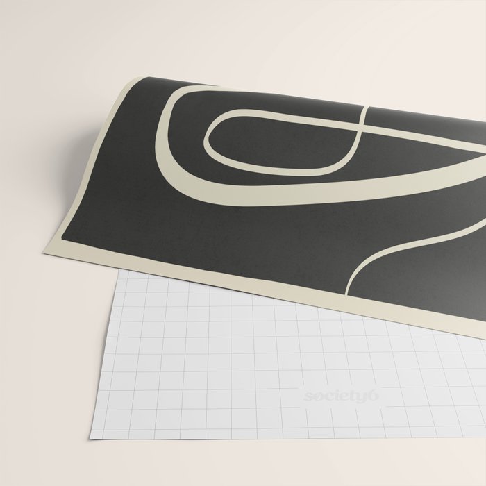 Modern Abstract Lines - Noir Wrapping Paper Gallery Image 2