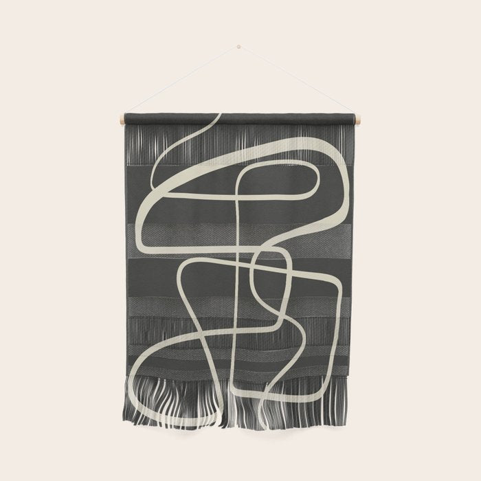 Modern Abstract Lines - Noir Wall Hanging Gallery Image 1