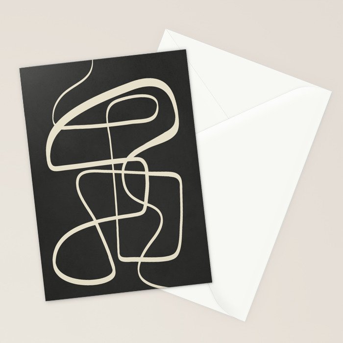Modern Abstract Lines - Noir Stationery Card Gallery Image 2