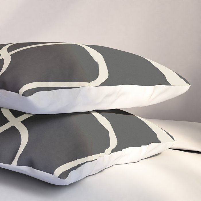 Modern Abstract Lines - Noir Pillow Sham Gallery Image 3