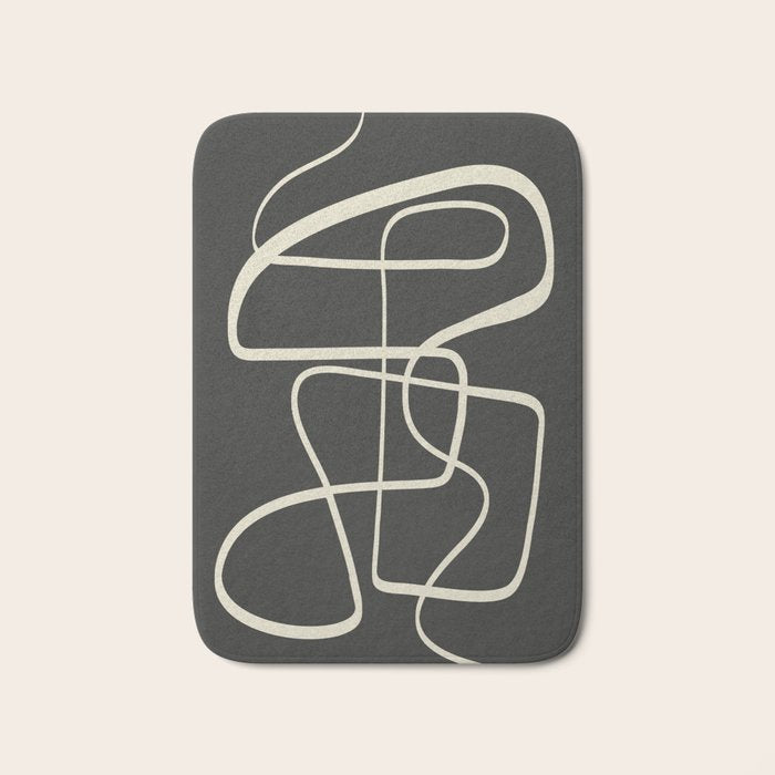 Modern Abstract Lines - Noir Bath Mat Gallery Image 1