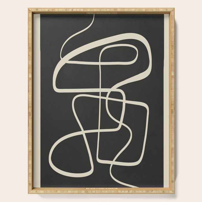 Modern Abstract Lines - Noir Serving Tray Gallery Image 1