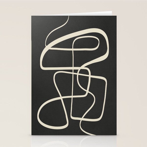 Modern Abstract Lines - Noir Stationery Card Gallery Image 2