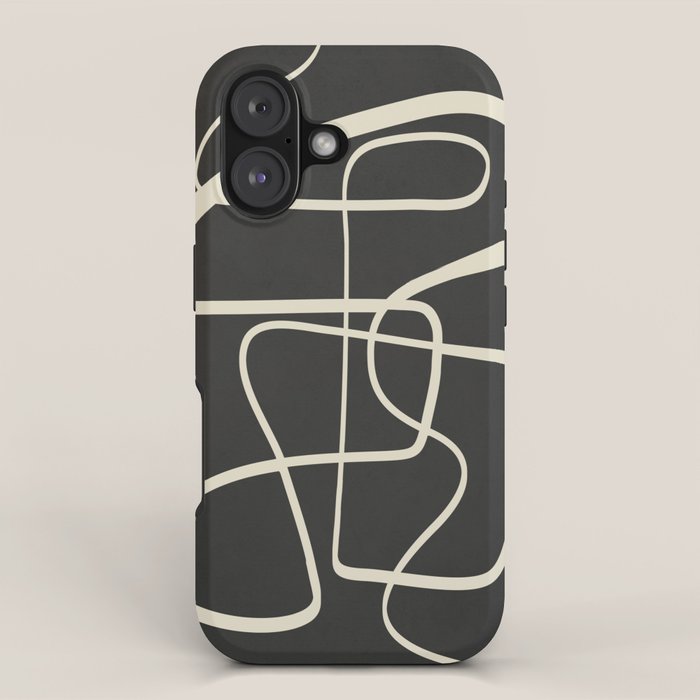 Modern Abstract Lines - Noir iPhone Case Gallery Image 1
