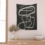 Modern Abstract Lines - Noir Wall Tapestry Gallery Image 2