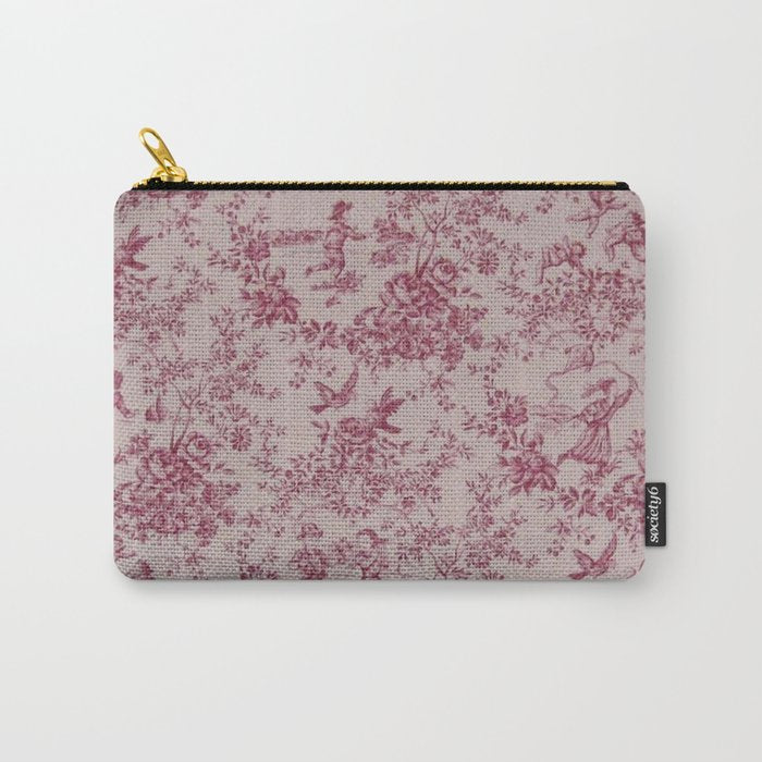 Red Toile de Jouy Carry All Pouch Gallery Image 1