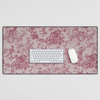 Red Toile de Jouy Desk Mat Gallery Image 1
