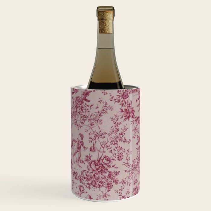 Red Toile de Jouy Wine Chiller Gallery Image 2