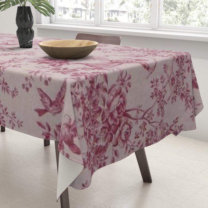Red Toile de Jouy Tablecloth Gallery Image 3