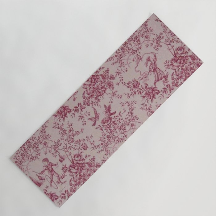 Red Toile de Jouy Yoga Mat Gallery Image 1