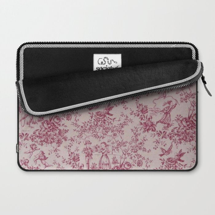 Red Toile de Jouy Laptop Sleeve Gallery Image 2
