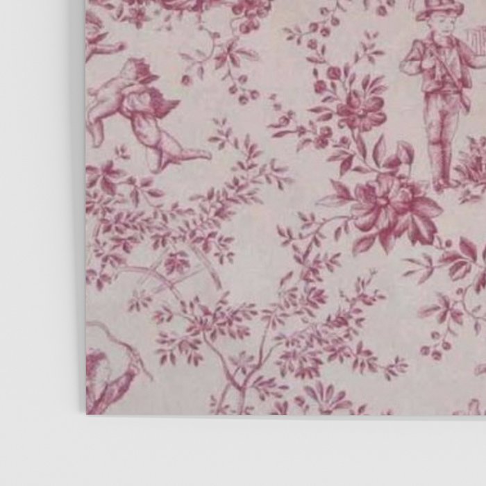 Red Toile de Jouy Poster Gallery Image 3