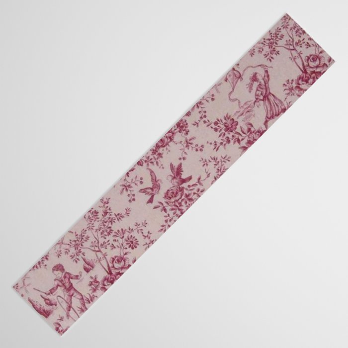 Red Toile de Jouy Table Runner Gallery Image 3