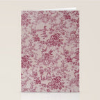 Red Toile de Jouy Stationery Card Gallery Image 2