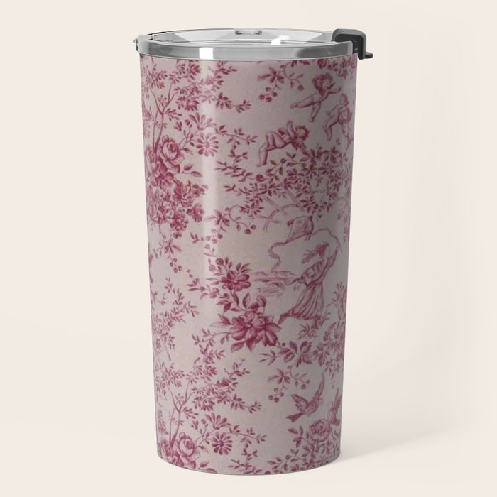 Red Toile de Jouy Travel Mug Gallery Image 2