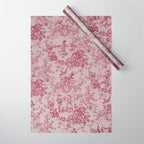 Red Toile de Jouy Wrapping Paper Gallery Image 1