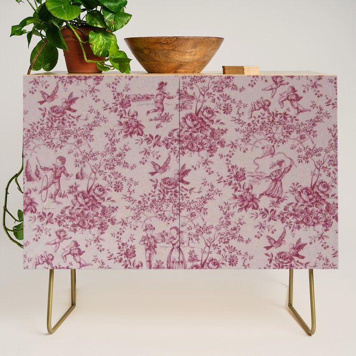 Red Toile de Jouy Credenza Gallery Image 1