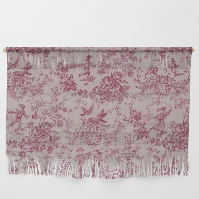 Red Toile de Jouy Wall Hanging Gallery Image 1