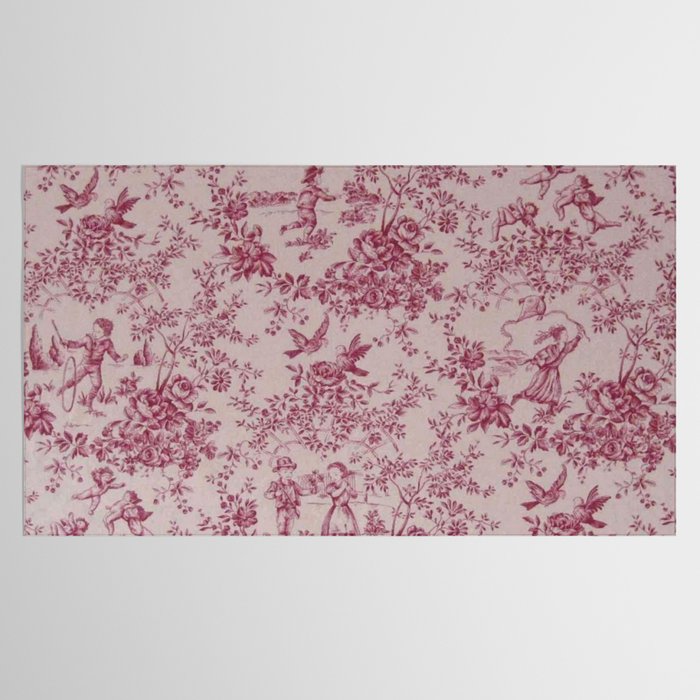 Red Toile de Jouy Tablecloth Gallery Image 2