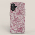 Red Toile de Jouy iPhone Case Gallery Image 1
