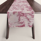 Red Toile de Jouy Table Runner Gallery Image 1