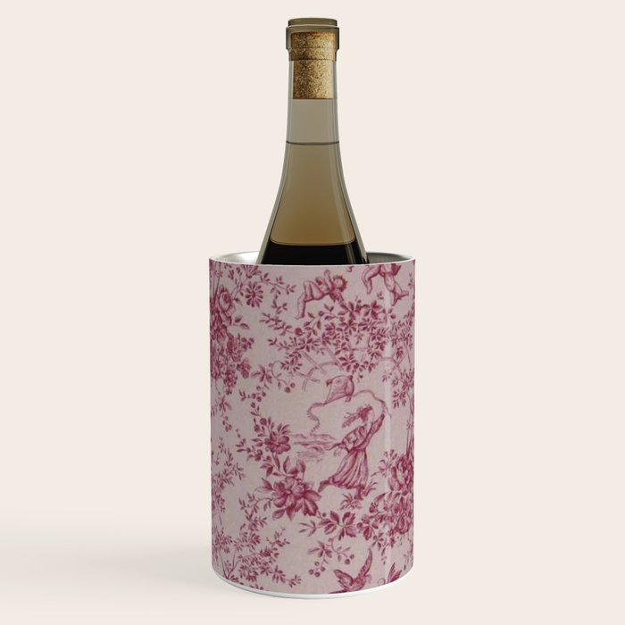 Red Toile de Jouy Wine Chiller Gallery Image 3