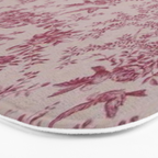 Red Toile de Jouy Bath Mat Gallery Image 3