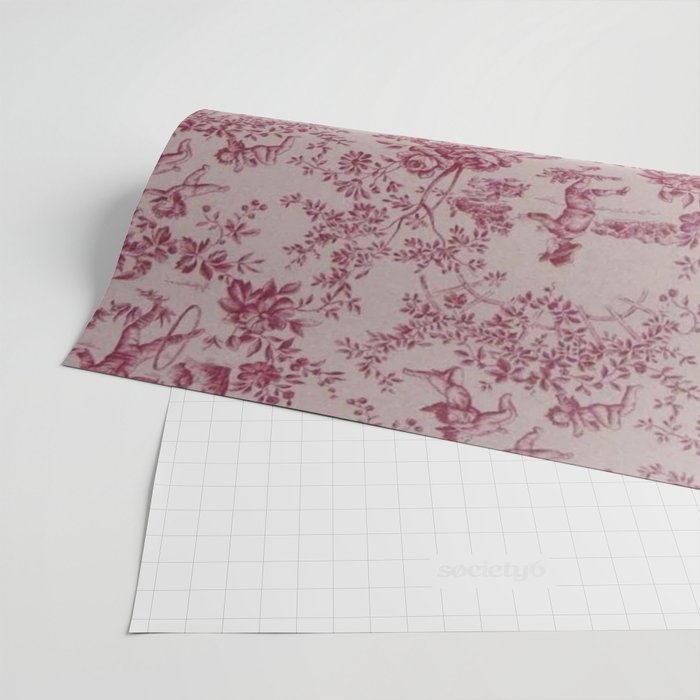 Red Toile de Jouy Wrapping Paper Gallery Image 2