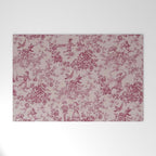 Red Toile de Jouy Welcome Mat Gallery Image 1