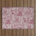 Red Toile de Jouy Outdoor Rug Gallery Image 1