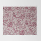 Red Toile de Jouy Throw Blanket Gallery Image 2