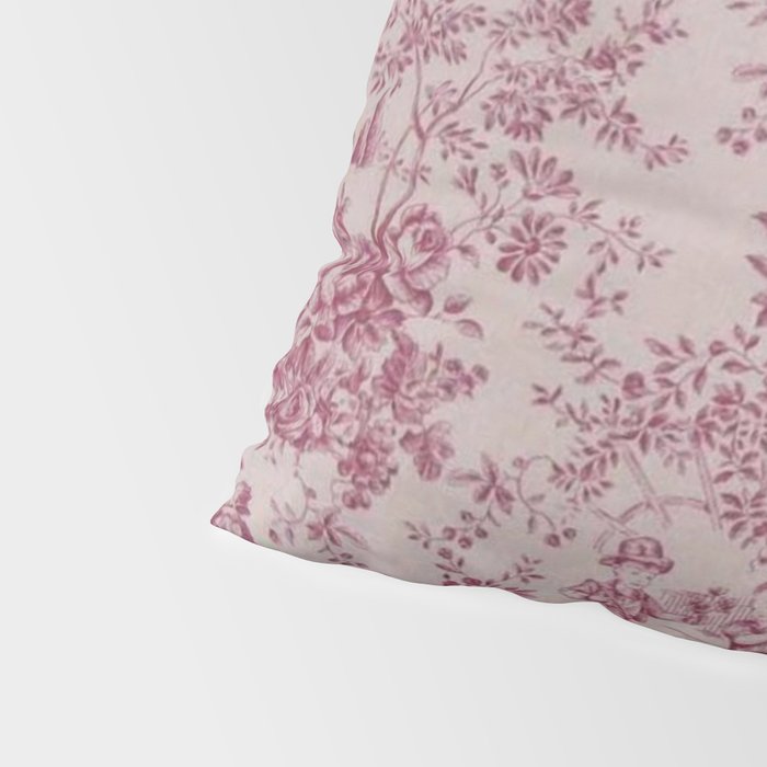 Red Toile de Jouy Pillow Sham Gallery Image 4