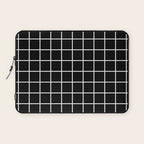 Grid Pattern Black and White 2 Laptop Sleeve Gallery Image 1